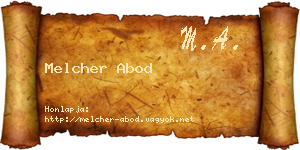 Melcher Abod névjegykártya